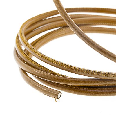 Cordon Cosido Tubular Vegano De 4.0Mm Color Tabacco