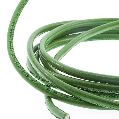 Cordon Cosido Tubular Vegano De 4.0Mm Color Verde
