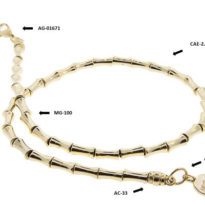 Collar De Huesitos Bañado En Oro 24Kt / Diy Bone Necklace. Gold 24Kt Finish.