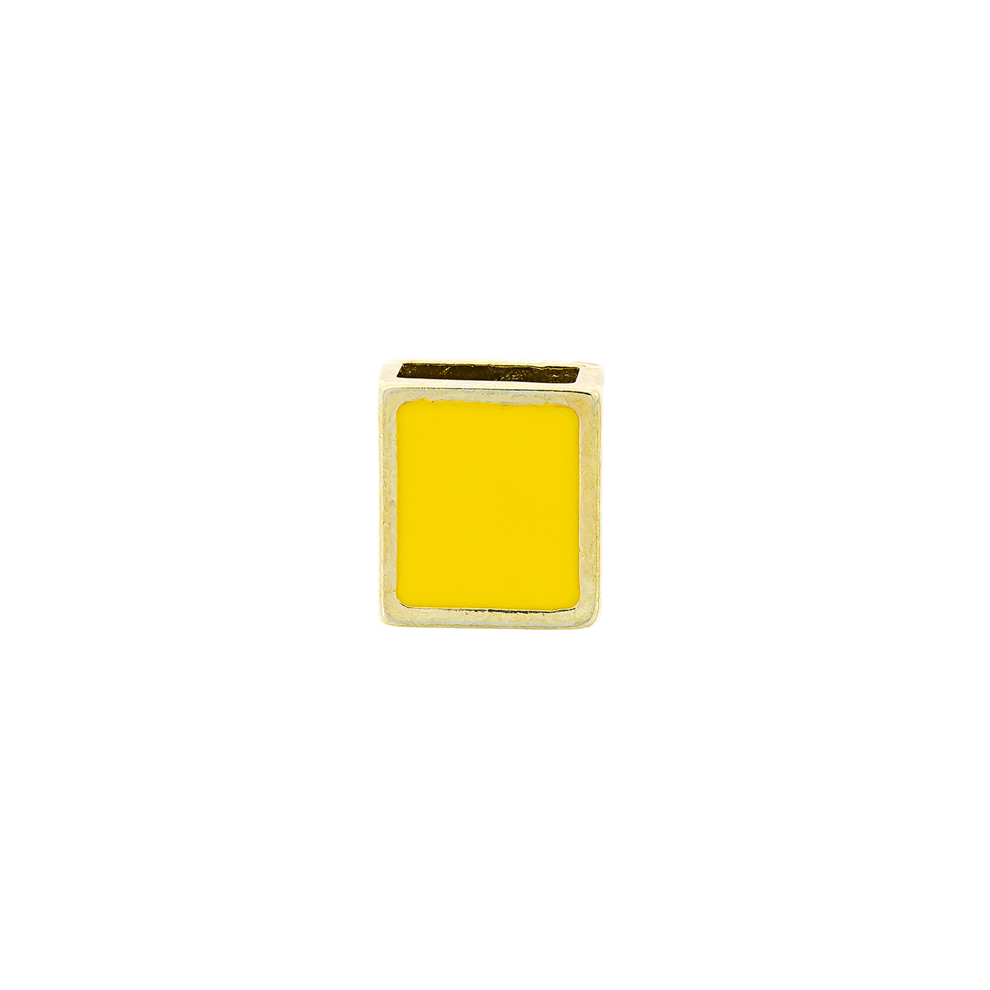 Pasador Esmaltado Amarillo Con Baño De Oro 24Kt. de 14 mm. de Largo Para Fleje De Cuero De 10 Mm.Bolsa De 2 Piezas