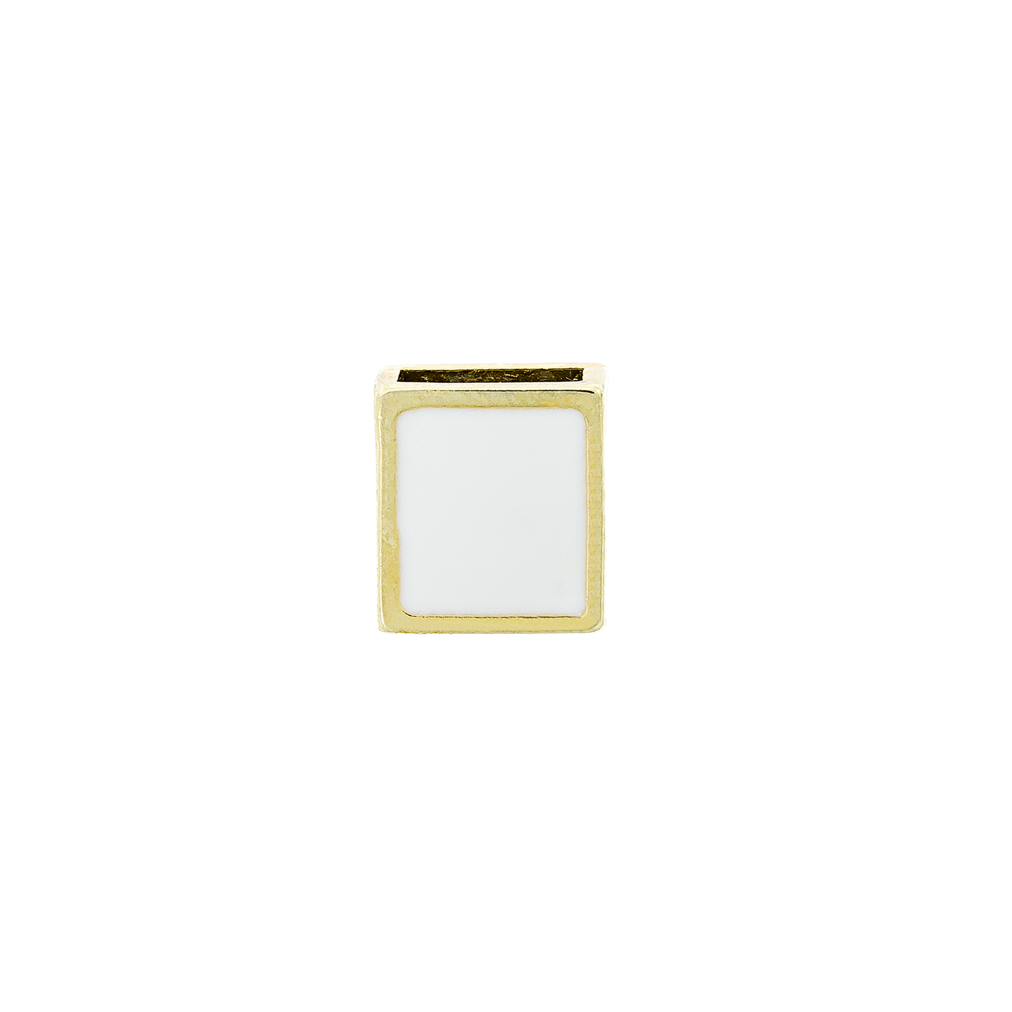 Pasador Esmaltado Blanco Con Baño De Oro 24Kt. de 14 mm. de Largo Para Fleje De Cuero De 10 Mm.Bolsa De 2 Piezas