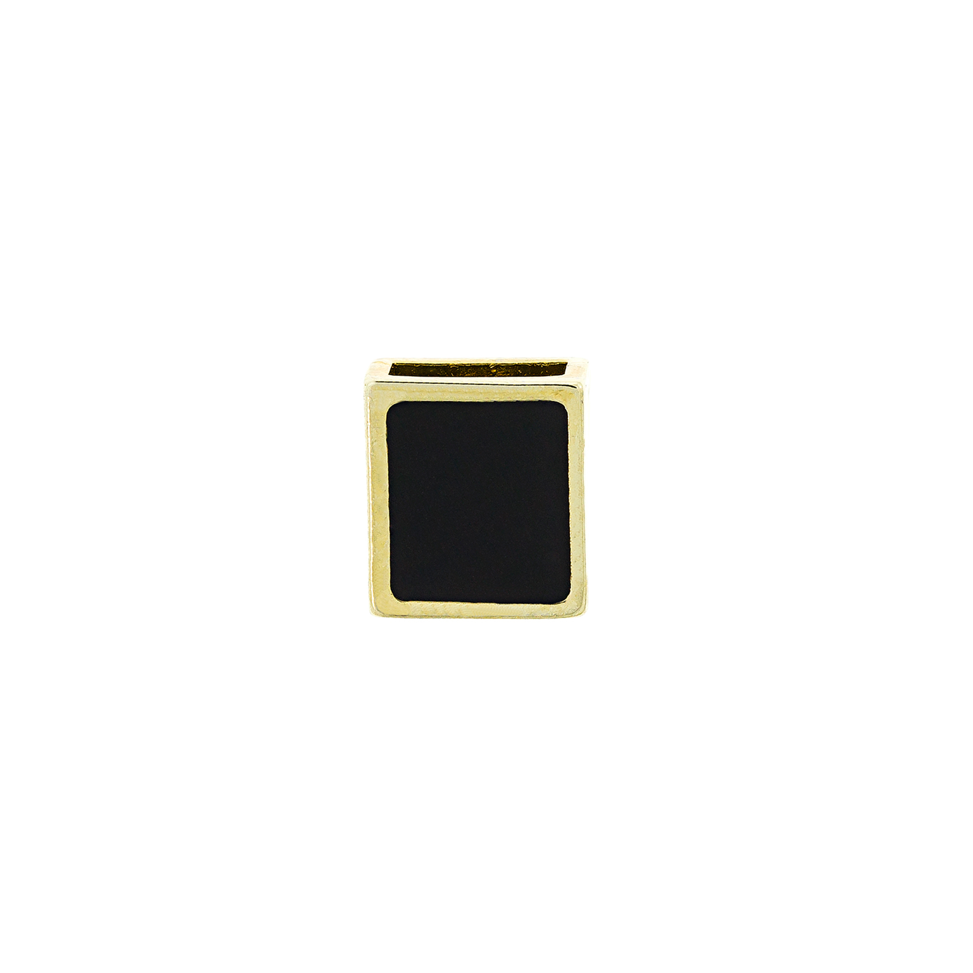 Pasador Esmaltado Negro Con Baño De Oro 24Kt. de 14 mm. de Largo Para Fleje De Cuero De 10 Mm.Bolsa De 2 Piezas