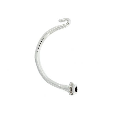 MEDIA PULSERA DE 40mm DE DIAMETRO INTERNO Y ABERTURA PARA CORDON COSIDO TUBULAR VEGANO DE 4mm. BAÑADO EN NIQUEL.(BOLSA DE 2 PIEZAS)