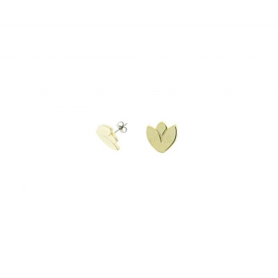 ZARCILLO TULIPAN DE 15 mm BAÑADO EN ORO 24KT. CON RETENEDOR (BOLSA DE 1 SET)