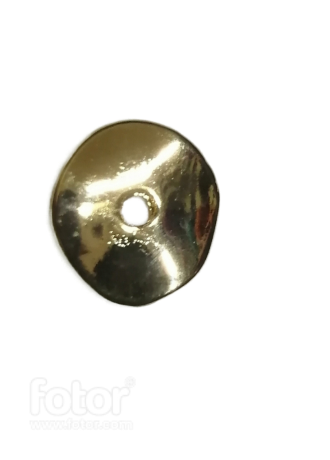 Separador Bañado En Oro 24Kt. Liso ondulado De 19 mm. De Dia. Con Orificio De 3.5 mm. De Dia.(Bolsa De 6 Piezas)